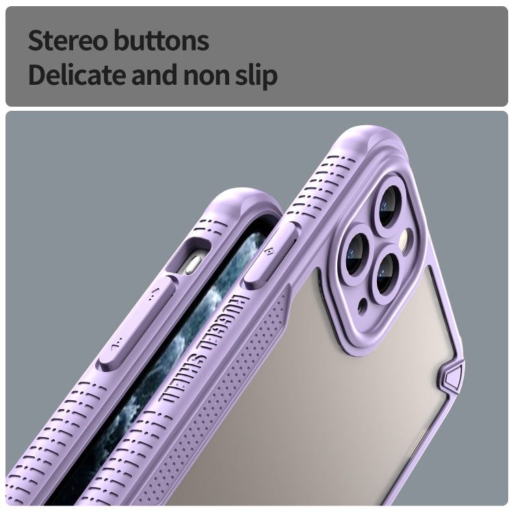 For iPhone 11 Pro Armor Glaze PC Hybrid TPU Phone Case(Purple) by buy2fix