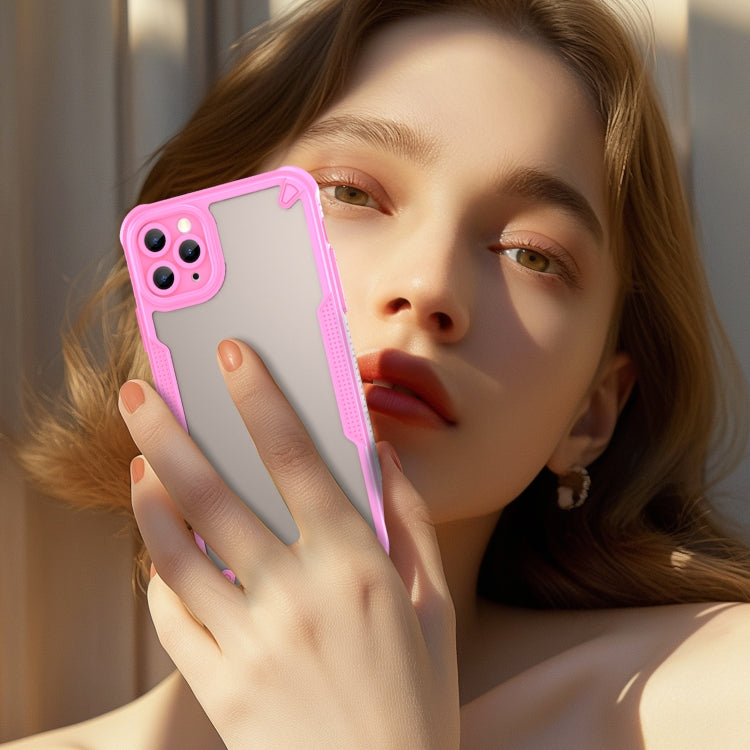 For iPhone 11 Pro Max Armor Glaze PC Hybrid TPU Phone Case(Pink) by buy2fix