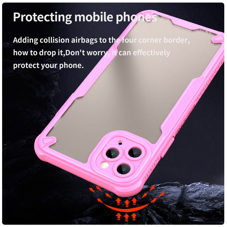 For iPhone 11 Pro Max Armor Glaze PC Hybrid TPU Phone Case(Pink) by buy2fix