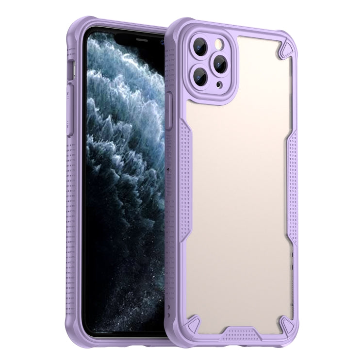 For iPhone 11 Pro Max Armor Glaze PC Hybrid TPU Phone Case(Purple) by buy2fix