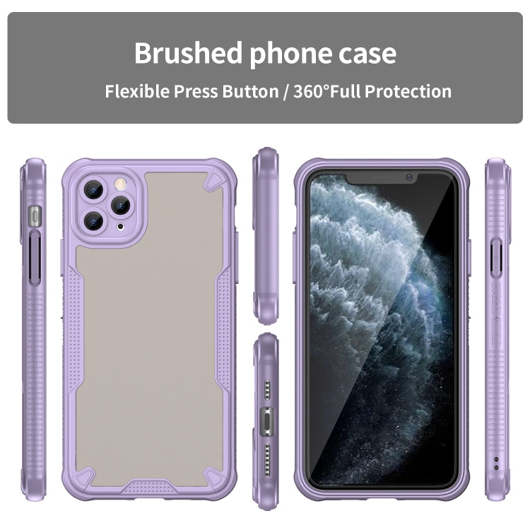For iPhone 11 Pro Max Armor Glaze PC Hybrid TPU Phone Case(Purple) by buy2fix