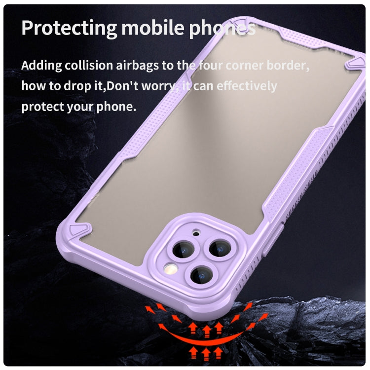 For iPhone 11 Pro Max Armor Glaze PC Hybrid TPU Phone Case(Purple) by buy2fix