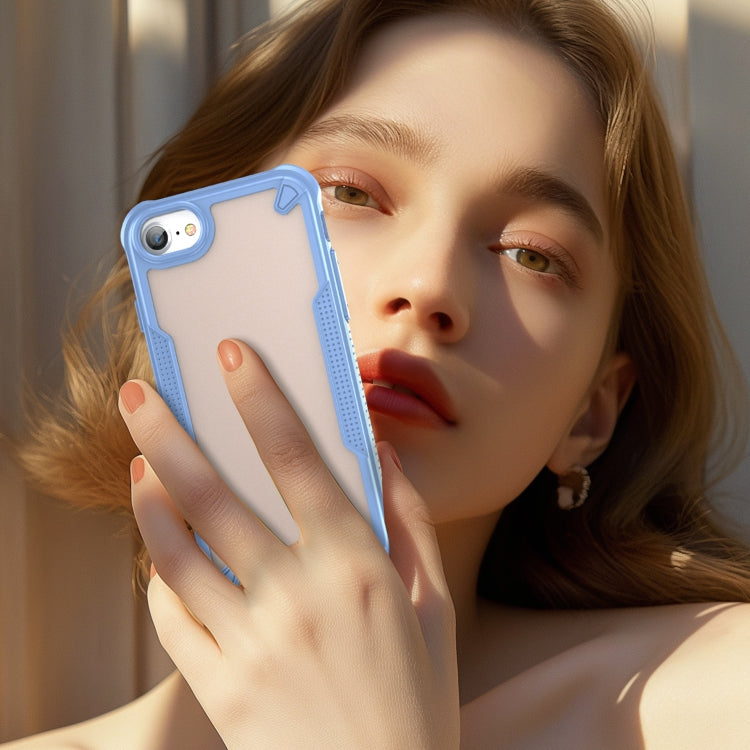 For iPhone 8 Armor Glaze PC Hybrid TPU Phone Case(Blue) by buy2fix