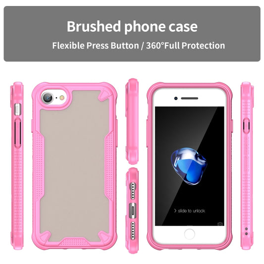 For iPhone SE 2020 Armor Glaze PC Hybrid TPU Phone Case(Pink) by buy2fix