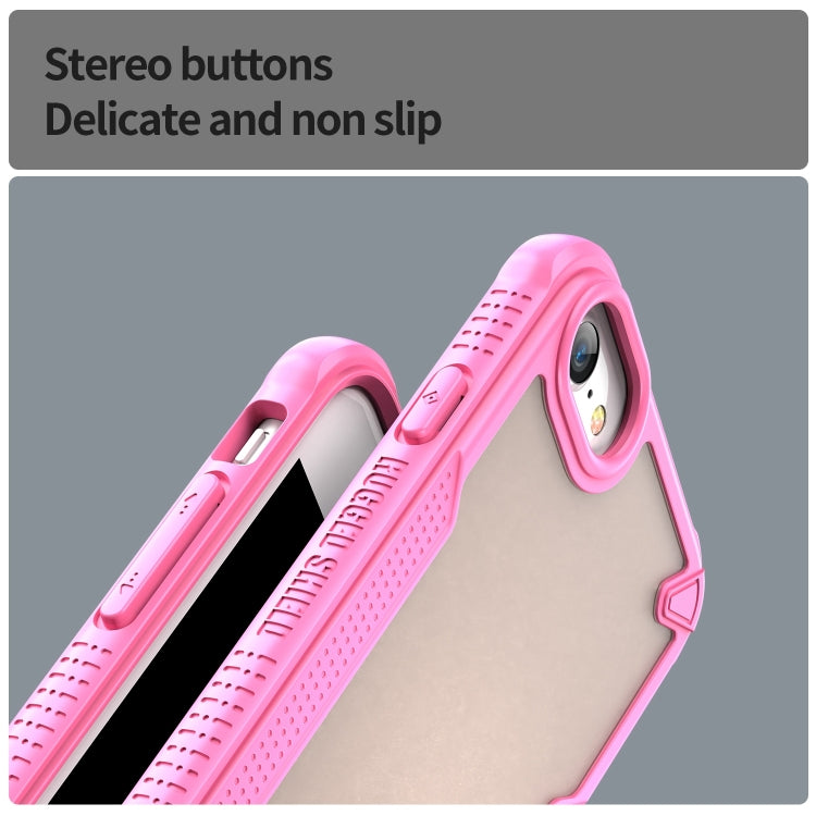 For iPhone SE 2020 Armor Glaze PC Hybrid TPU Phone Case(Pink) by buy2fix