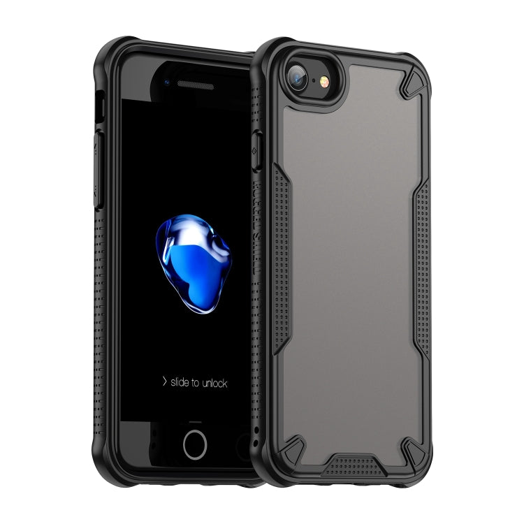 For iPhone SE 2020 Armor Glaze PC Hybrid TPU Phone Case(Black) by buy2fix