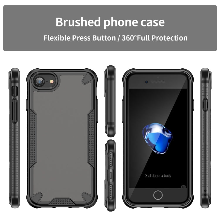 For iPhone SE 2020 Armor Glaze PC Hybrid TPU Phone Case(Black) by buy2fix