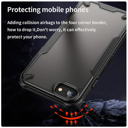 For iPhone SE 2020 Armor Glaze PC Hybrid TPU Phone Case(Black) by buy2fix
