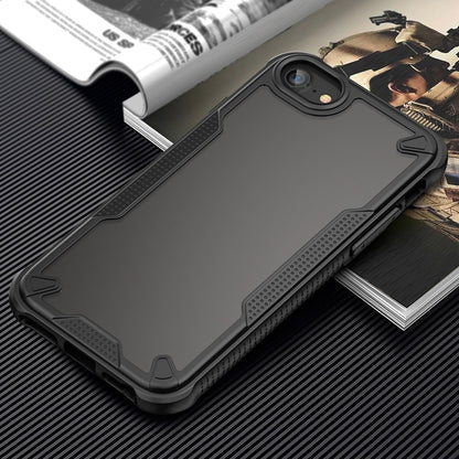 For iPhone SE 2020 Armor Glaze PC Hybrid TPU Phone Case(Black) by buy2fix