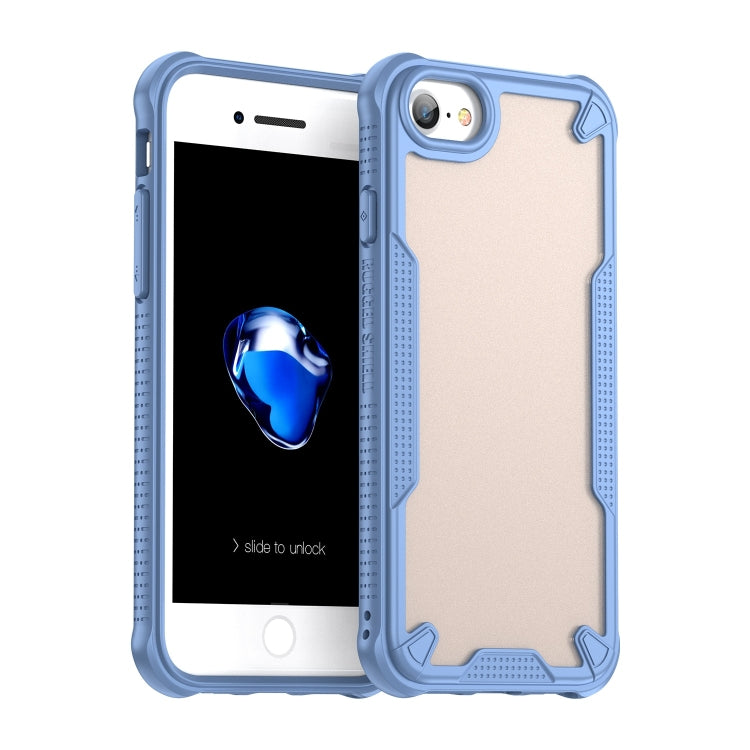 For iPhone SE 2020 Armor Glaze PC Hybrid TPU Phone Case(Blue) by buy2fix