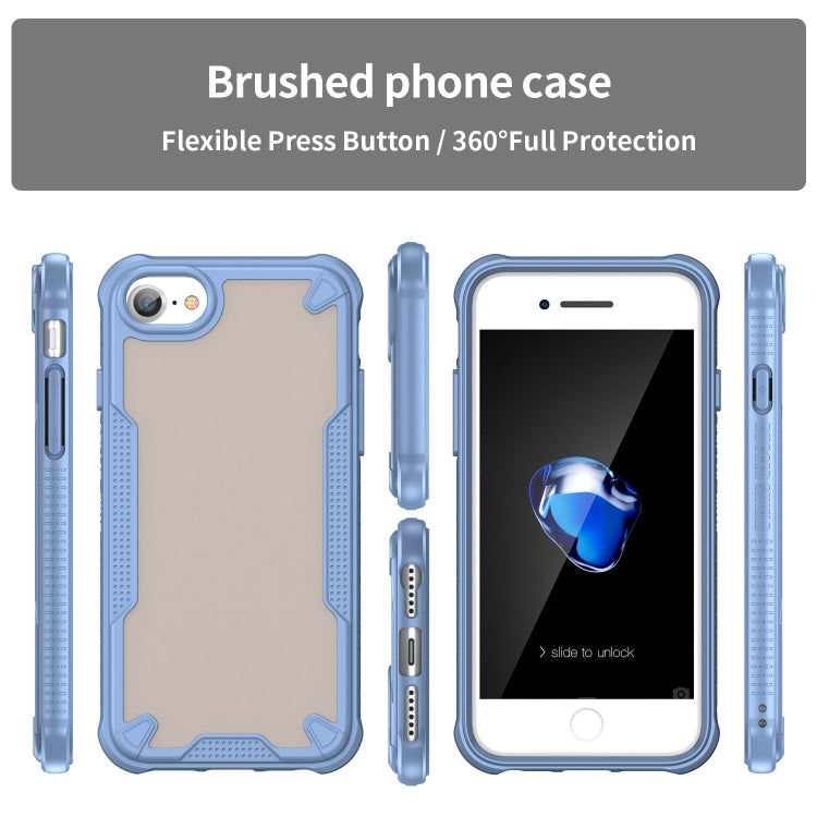 For iPhone SE 2020 Armor Glaze PC Hybrid TPU Phone Case(Blue) by buy2fix