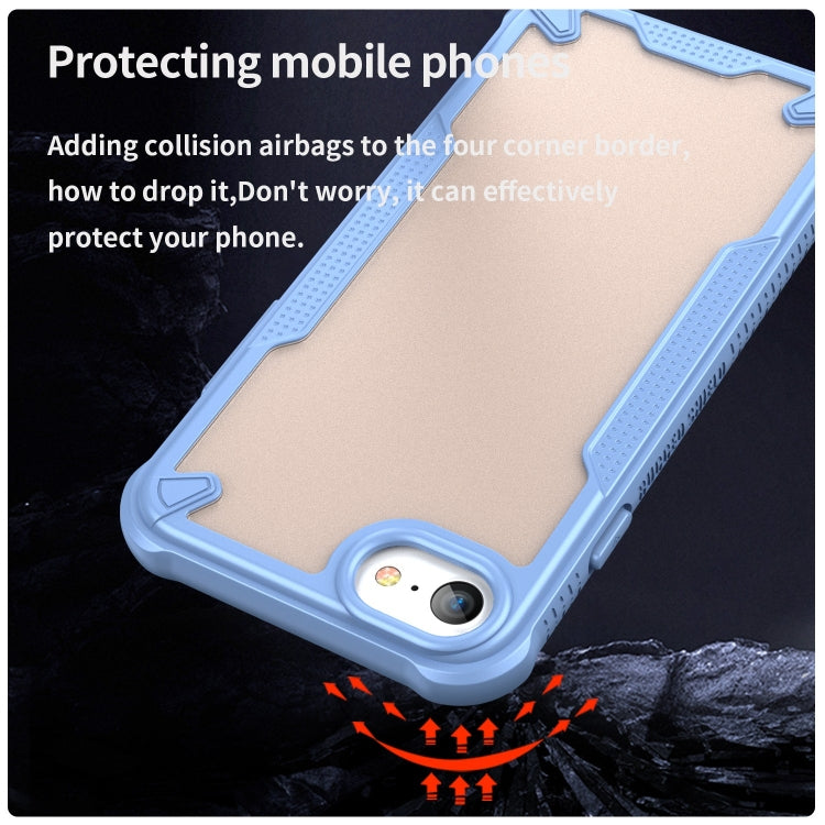 For iPhone SE 2020 Armor Glaze PC Hybrid TPU Phone Case(Blue) by buy2fix