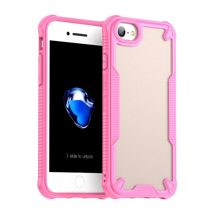 For iPhone SE 2022 Armor Glaze PC Hybrid TPU Phone Case(Pink) by buy2fix
