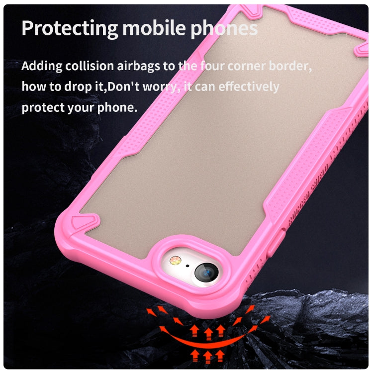 For iPhone SE 2022 Armor Glaze PC Hybrid TPU Phone Case(Pink) by buy2fix
