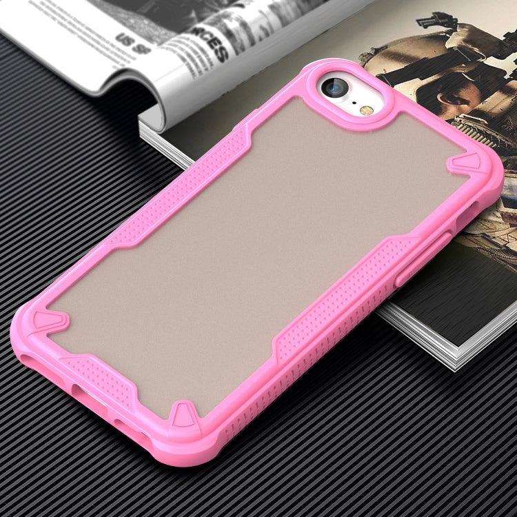 For iPhone SE 2022 Armor Glaze PC Hybrid TPU Phone Case(Pink) by buy2fix