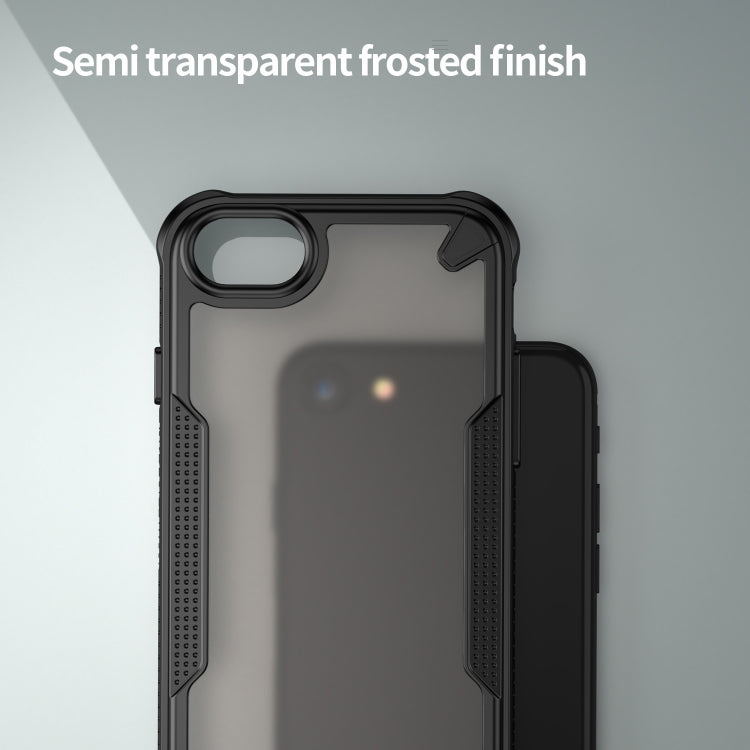 For iPhone SE 2022 Armor Glaze PC Hybrid TPU Phone Case(Black) by buy2fix