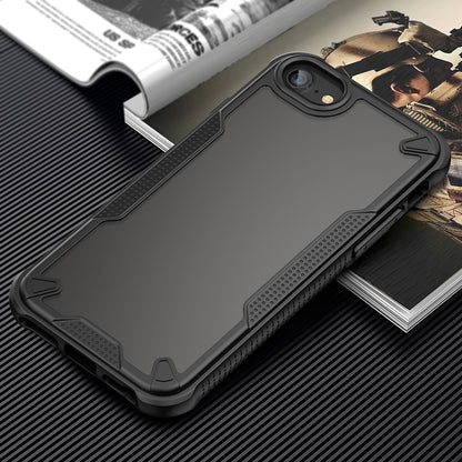 For iPhone SE 2022 Armor Glaze PC Hybrid TPU Phone Case(Black) by buy2fix