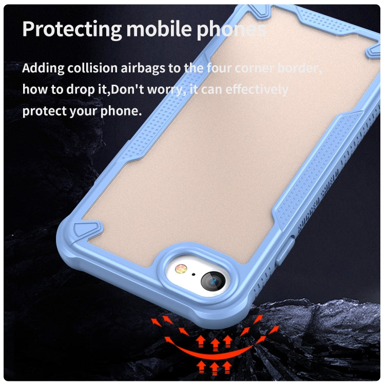 For iPhone SE 2022 Armor Glaze PC Hybrid TPU Phone Case(Blue) by buy2fix