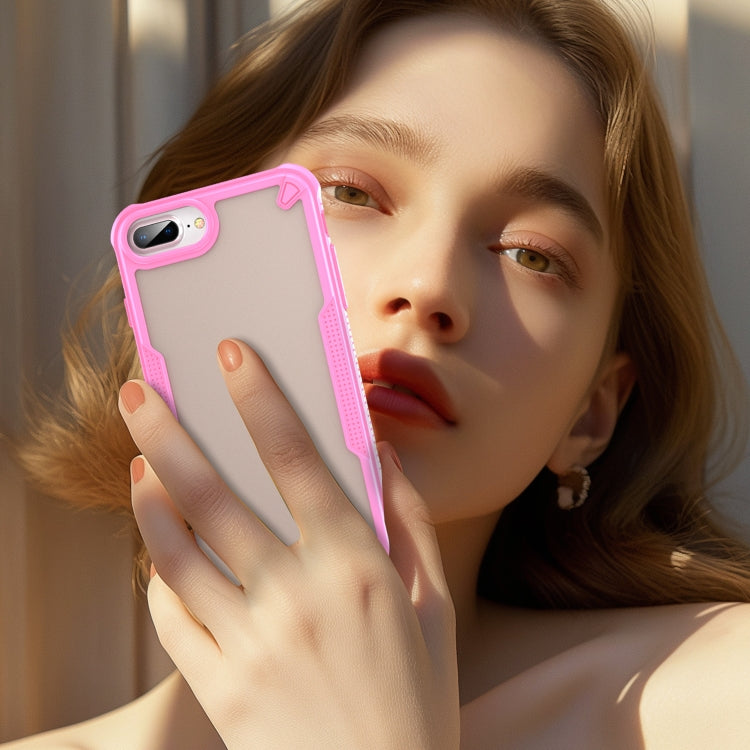 For iPhone 8 Plus Armor Glaze PC Hybrid TPU Phone Case(Pink) by buy2fix