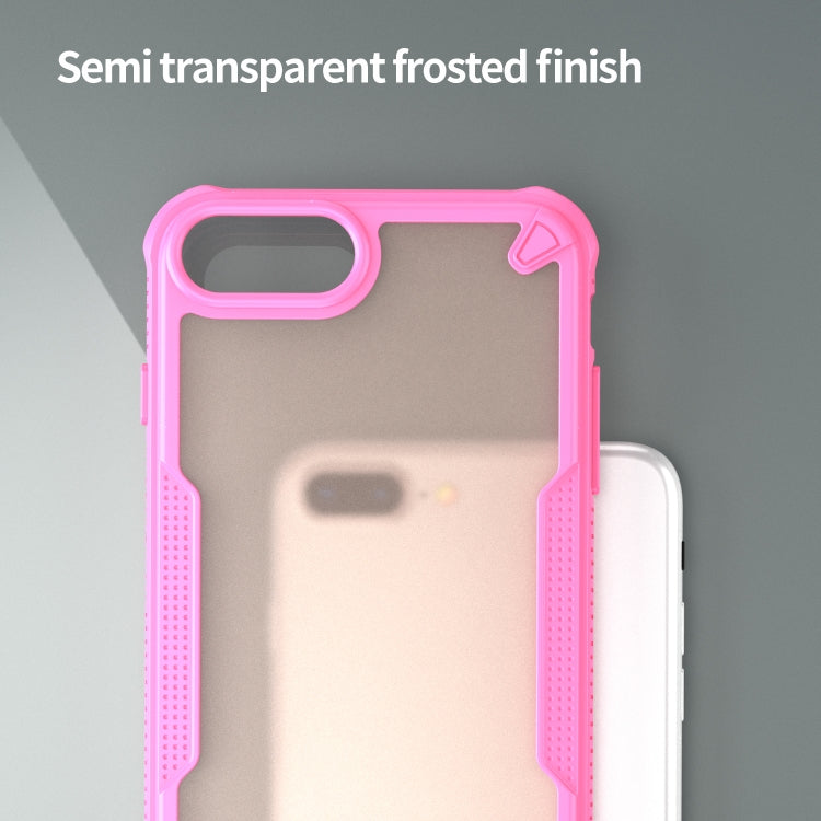 For iPhone 8 Plus Armor Glaze PC Hybrid TPU Phone Case(Pink) by buy2fix