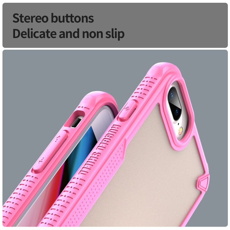 For iPhone 8 Plus Armor Glaze PC Hybrid TPU Phone Case(Pink) by buy2fix
