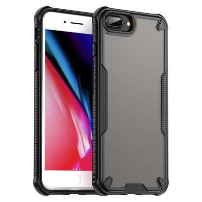 For iPhone 8 Plus Armor Glaze PC Hybrid TPU Phone Case(Black) by buy2fix