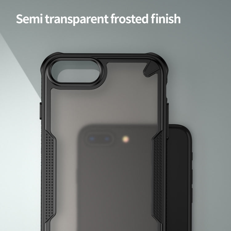 For iPhone 8 Plus Armor Glaze PC Hybrid TPU Phone Case(Black) by buy2fix