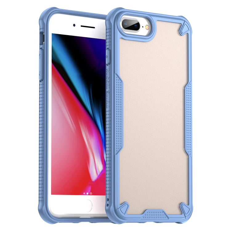 For iPhone 8 Plus Armor Glaze PC Hybrid TPU Phone Case(Blue) by buy2fix