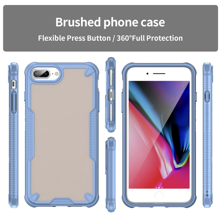 For iPhone 8 Plus Armor Glaze PC Hybrid TPU Phone Case(Blue) by buy2fix