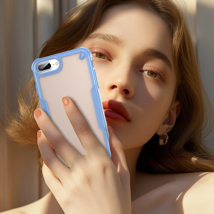 For iPhone 8 Plus Armor Glaze PC Hybrid TPU Phone Case(Blue) by buy2fix
