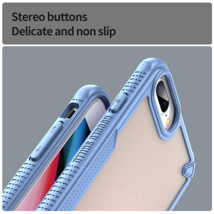 For iPhone 8 Plus Armor Glaze PC Hybrid TPU Phone Case(Blue) by buy2fix