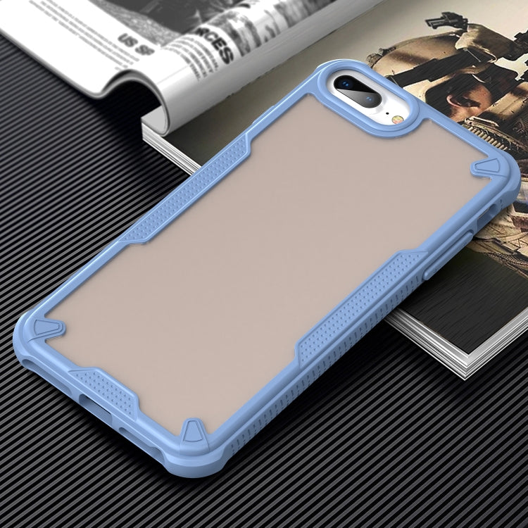 For iPhone 8 Plus Armor Glaze PC Hybrid TPU Phone Case(Blue) by buy2fix