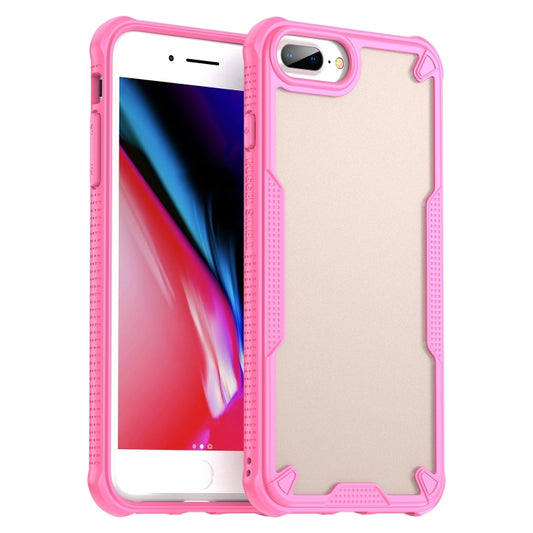 For iPhone 7 Plus Armor Glaze PC Hybrid TPU Phone Case(Pink) by buy2fix
