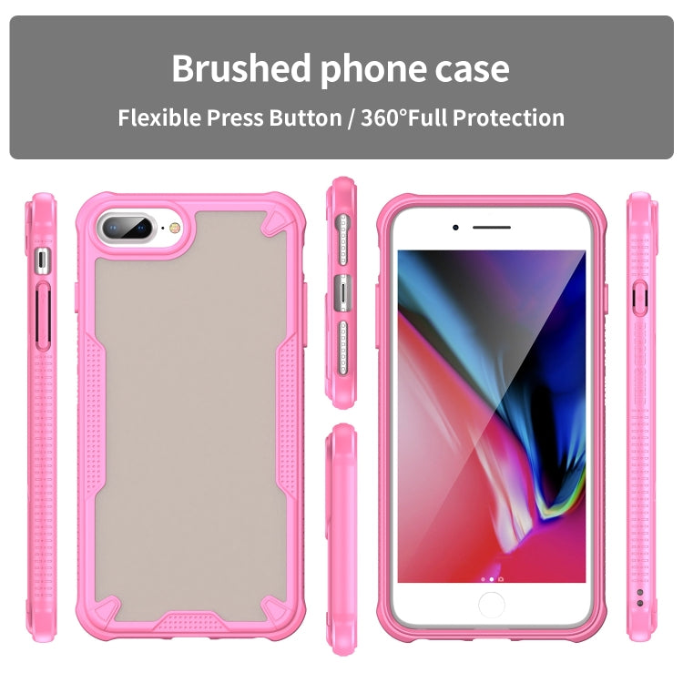 For iPhone 7 Plus Armor Glaze PC Hybrid TPU Phone Case(Pink) by buy2fix