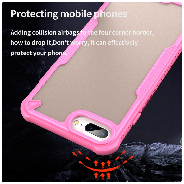 For iPhone 7 Plus Armor Glaze PC Hybrid TPU Phone Case(Pink) by buy2fix