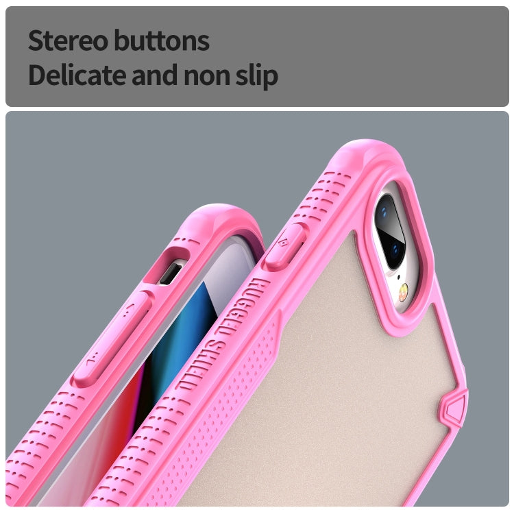 For iPhone 7 Plus Armor Glaze PC Hybrid TPU Phone Case(Pink) by buy2fix