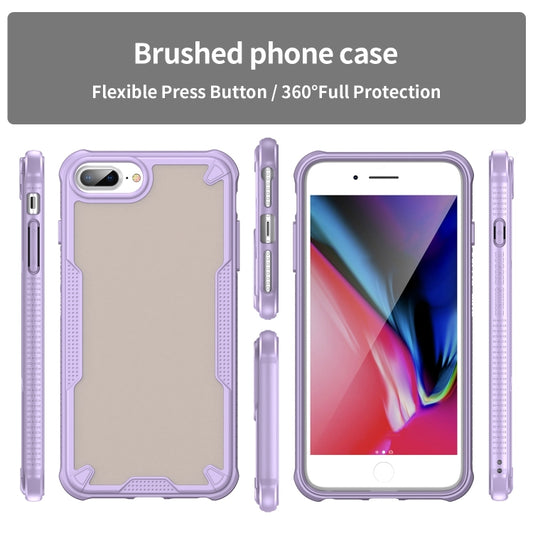 For iPhone 7 Plus Armor Glaze PC Hybrid TPU Phone Case(Purple) by buy2fix