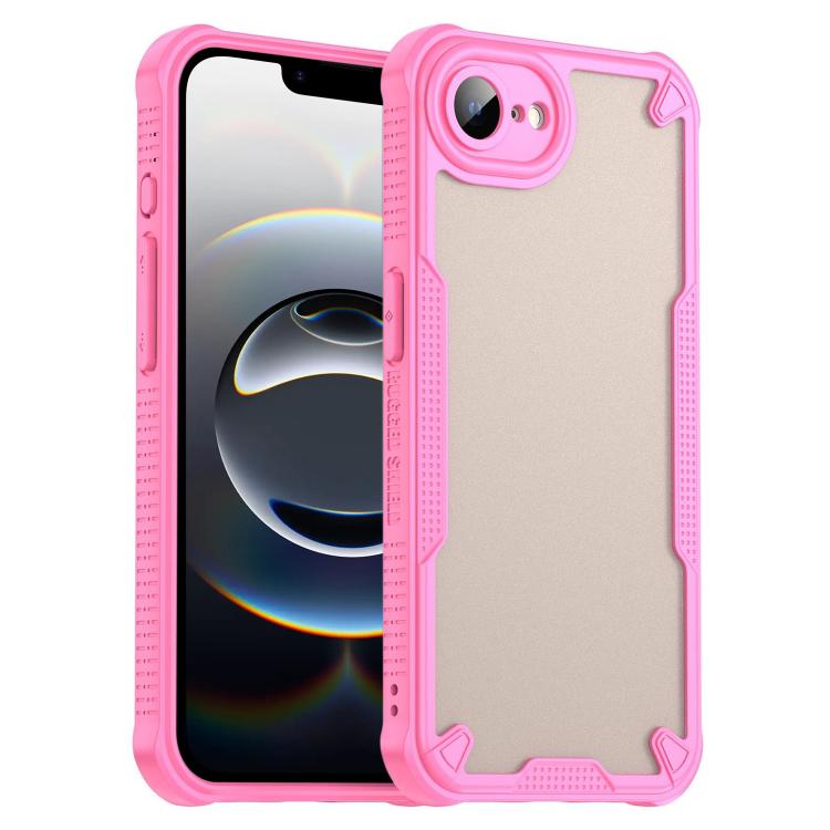 For iPhone 16e Armor Glaze PC Hybrid TPU Phone Case(Pink) - iPhone 16e Cases by buy2fix | Online Shopping UK | buy2fix