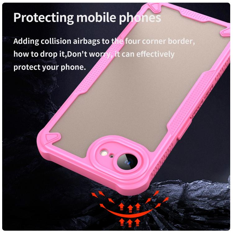 For iPhone 16e Armor Glaze PC Hybrid TPU Phone Case(Pink) - iPhone 16e Cases by buy2fix | Online Shopping UK | buy2fix