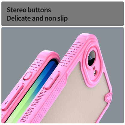 For iPhone 16e Armor Glaze PC Hybrid TPU Phone Case(Pink) - iPhone 16e Cases by buy2fix | Online Shopping UK | buy2fix