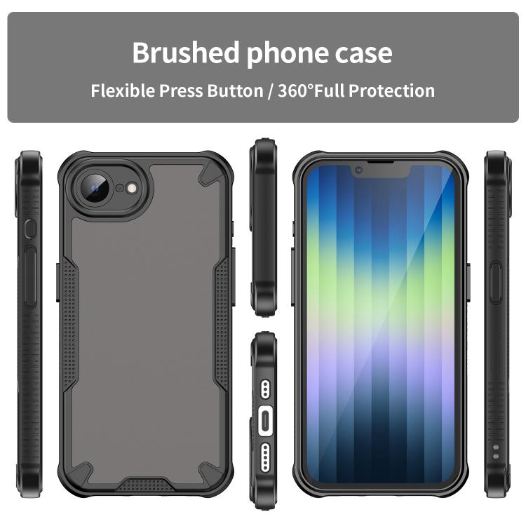 For iPhone 16e Armor Glaze PC Hybrid TPU Phone Case(Black) - iPhone 16e Cases by buy2fix | Online Shopping UK | buy2fix