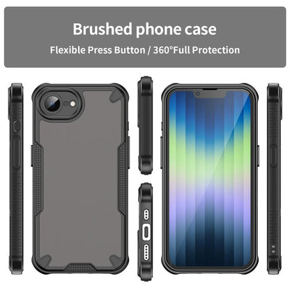 For iPhone 16e Armor Glaze PC Hybrid TPU Phone Case(Black) - iPhone 16e Cases by buy2fix | Online Shopping UK | buy2fix