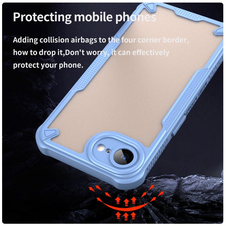 For iPhone 16e Armor Glaze PC Hybrid TPU Phone Case(Blue) - iPhone 16e Cases by buy2fix | Online Shopping UK | buy2fix