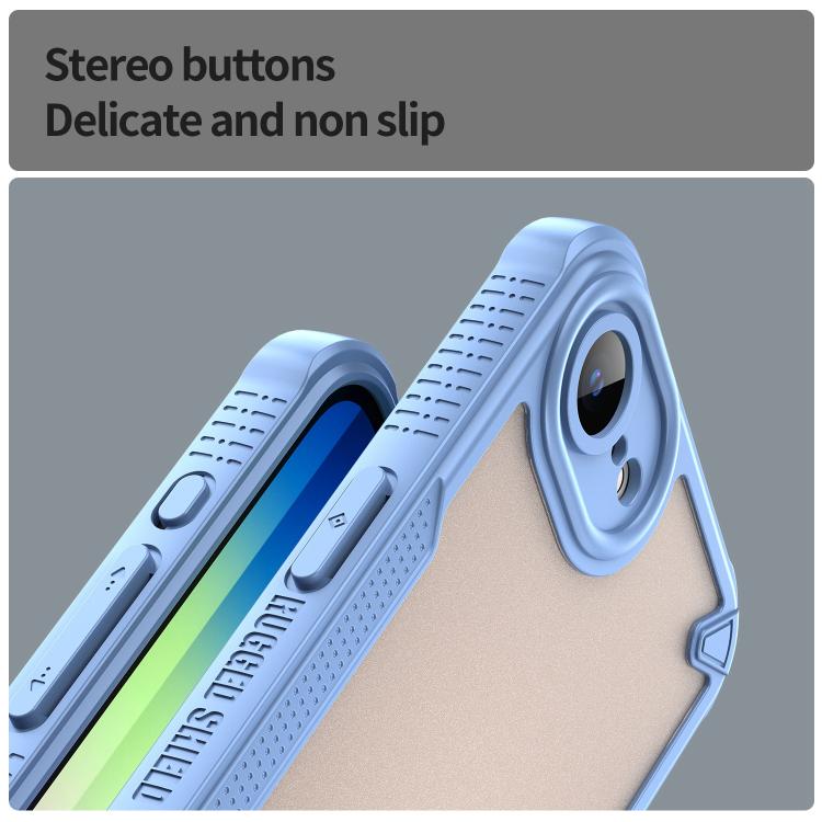 For iPhone 16e Armor Glaze PC Hybrid TPU Phone Case(Blue) - iPhone 16e Cases by buy2fix | Online Shopping UK | buy2fix