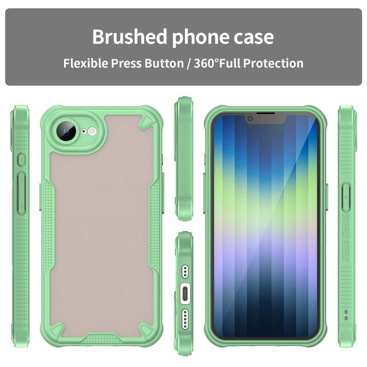 For iPhone 16e Armor Glaze PC Hybrid TPU Phone Case(Green) - iPhone 16e Cases by buy2fix | Online Shopping UK | buy2fix