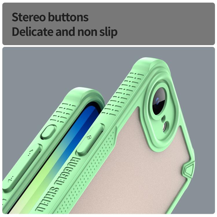 For iPhone 16e Armor Glaze PC Hybrid TPU Phone Case(Green) - iPhone 16e Cases by buy2fix | Online Shopping UK | buy2fix