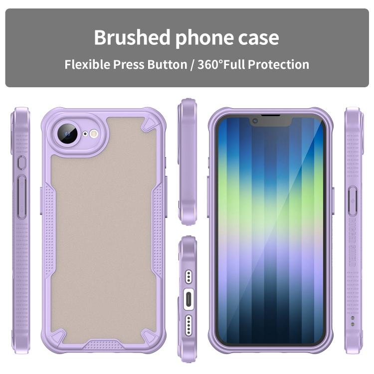 For iPhone 16e Armor Glaze PC Hybrid TPU Phone Case(Purple) - iPhone 16e Cases by buy2fix | Online Shopping UK | buy2fix