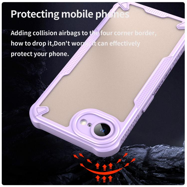 For iPhone 16e Armor Glaze PC Hybrid TPU Phone Case(Purple) - iPhone 16e Cases by buy2fix | Online Shopping UK | buy2fix