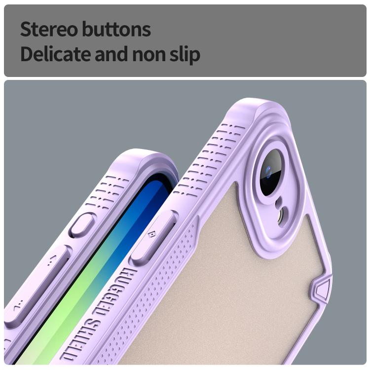 For iPhone 16e Armor Glaze PC Hybrid TPU Phone Case(Purple) - iPhone 16e Cases by buy2fix | Online Shopping UK | buy2fix