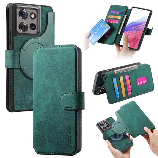 For Motorola Edge 50 CaseNeo MagSafe RFID Anti-theft Retro Leather Phone Case(Green)